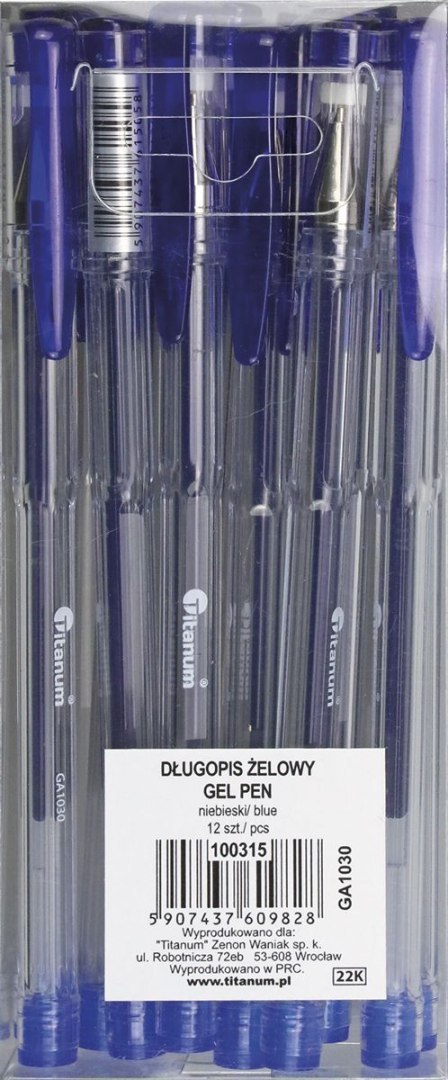 Długopis GA1030 wkład niebieski 0,7mm Titanum (GA1030) Titanum