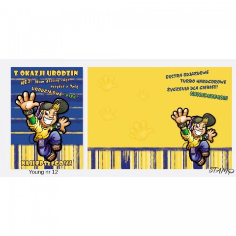 Kartka składana B6 Young Urodzinowy dla chłopaka Ev-corp (STKY-012) Ev-corp