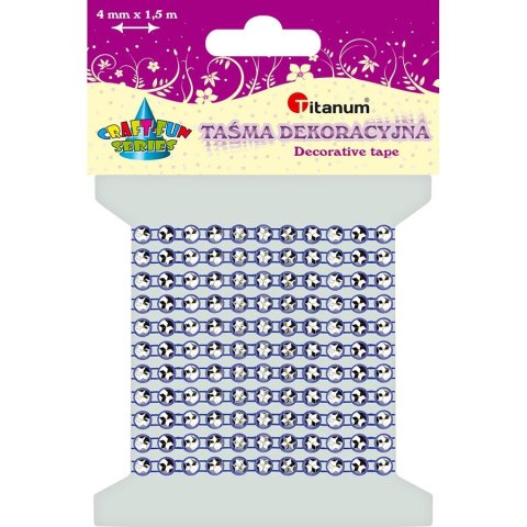 Taśma ozdobna Craft-Fun Series z kryształkami 4x1,5 [mm x m] granatowa Titanum (0,4x150cm) Titanum