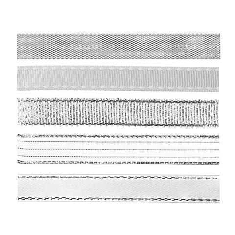 Wstążka Craft-Fun Series 5 wzorów 10x2 [mm x m] srebrna Titanum (709062（silver)) Titanum