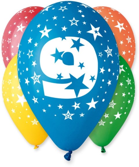 Balon gumowy Z NADRUKIEM 5 szt mix Godan (GS110/9) Godan