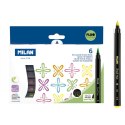 Flamaster Brush Fluo pędzelkowe 6 kol. Milan (0612606FL) Milan