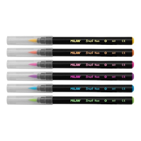 Flamaster Brush Fluo pędzelkowe 6 kol. Milan (0612606FL) Milan