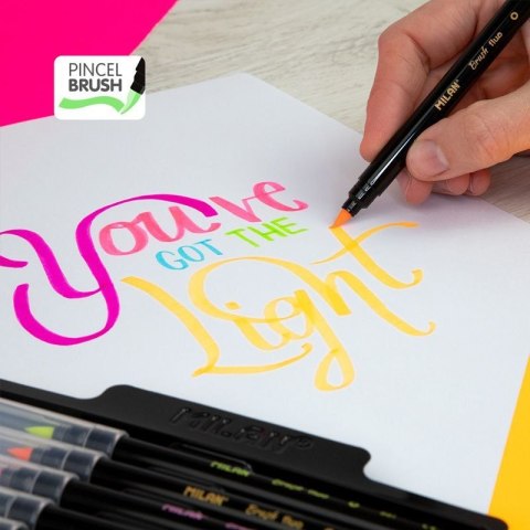 Flamaster Brush Fluo pędzelkowe 6 kol. Milan (0612606FL) Milan