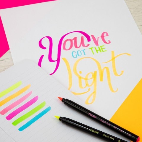 Flamaster Brush Fluo pędzelkowe 6 kol. Milan (0612606FL) Milan