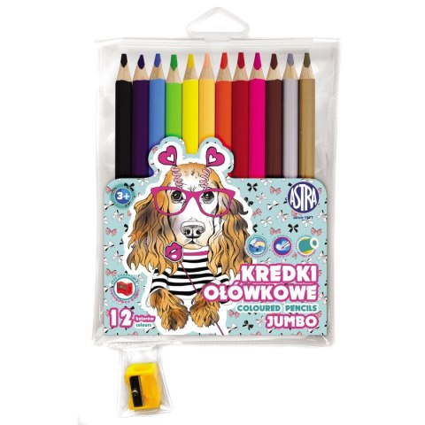 Kredki ołówkowe Pieski 12 kol. Astra (312221008) Astra