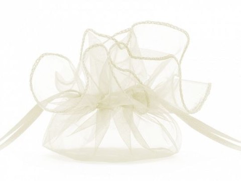 Organza Partydeco Woreczki z organzy, kremowy, 25cm (WRG6-079-10) Partydeco