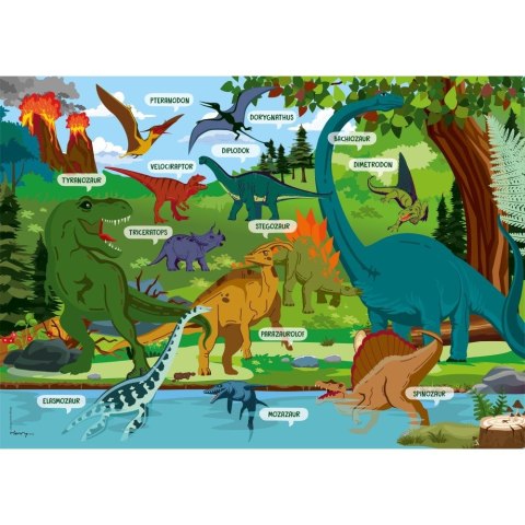 Podkład na biurko DINOZAURY mix PVC PCW Henry (5907465664059) Henry