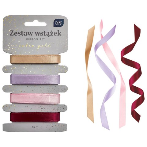 Wstążka SATIN GOLD 5902277345486x2 [mm x m] mix Interdruk (4x2m) Interdruk