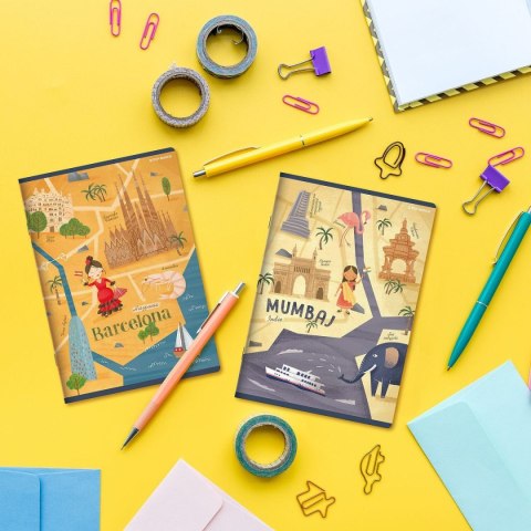 Zeszyt CITIES OF THE WORLD A5 16k. 70g krata Top 2000 (400157888) Top 2000