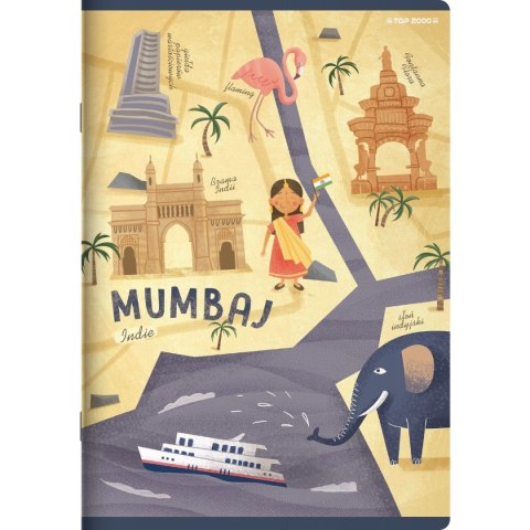 Zeszyt CITIES OF THE WORLD A5 16k. 70g krata Top 2000 (400157888) Top 2000