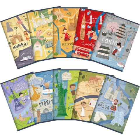 Zeszyt CITIES OF THE WORLD A5 16k. 70g krata Top 2000 (400157888) Top 2000