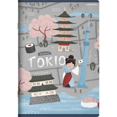 Zeszyt CITIES OF THE WORLD A5 16k. 70g krata Top 2000 (400157888) Top 2000