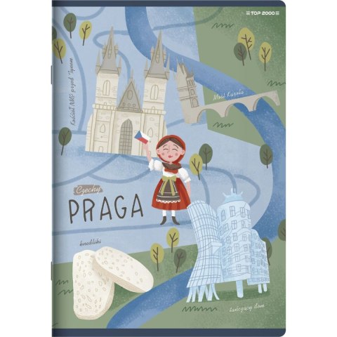 Zeszyt CITIES OF THE WORLD A5 16k. 70g krata Top 2000 (400157888) Top 2000