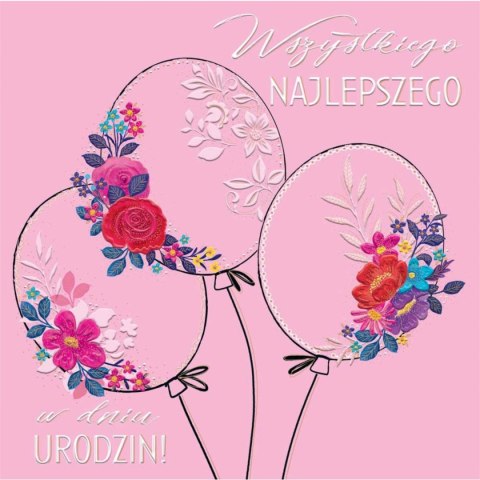 Kartka składana C5 KARNET KW Slub Tłoczenie BALONY GLAMOUR Henry (5907465664370) Henry