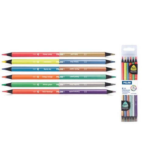 Kredki ołówkowe Bicolor 6 kol. Milan (7123306) Milan