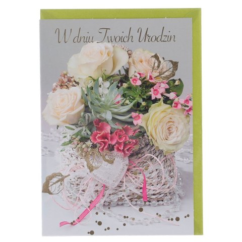 Kartka składana Urodziny Extra B6 Pol-mak (b6x) Pol-mak