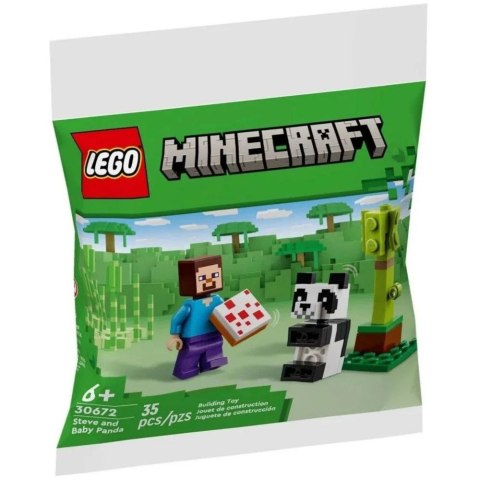 Klocki konstrukcyjne Minecraft Steve i mała panda Lego (30672) Lego