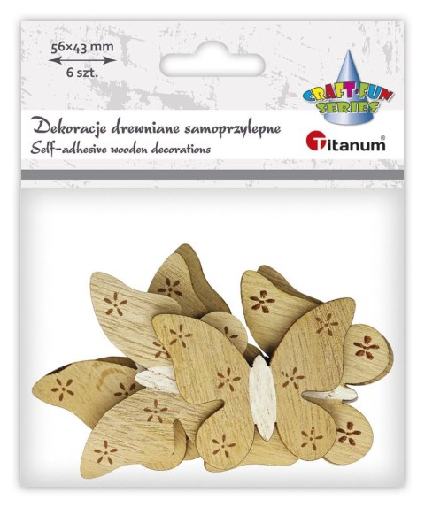 Ozdoba drewniana Craft-Fun Series motyle samoprzylepne Titanum (7509) Titanum