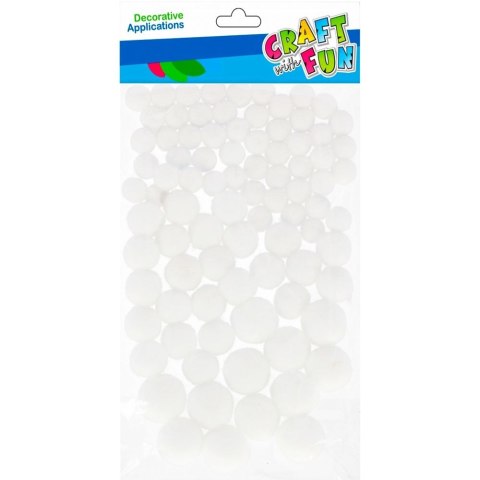 Pompony białe Craft With Fun (501472) Craft With Fun