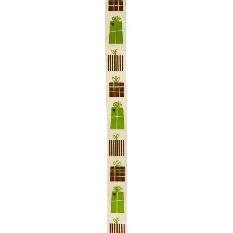 Wstążka Craft-Fun Series Xmas nadruk prezenty 15x3 [mm x m] ecru Titanum (363074) Titanum