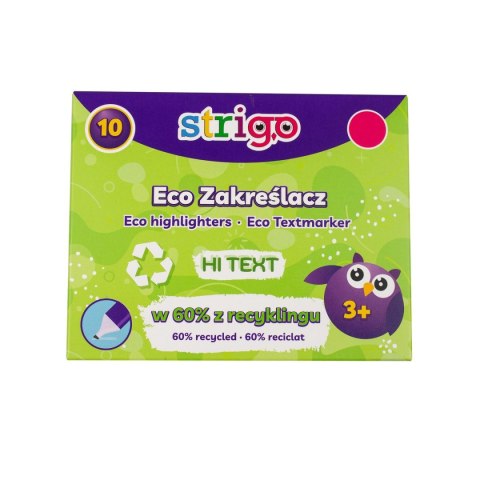 Zakreślacz HI-TEXT ekologiczna obudowa rózowy Strigo (SSC221) Strigo