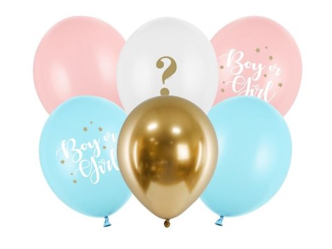 Balon gumowy Boy or Girl, mix mix 300mm Partydeco (SB14P-308-000-6) Partydeco
