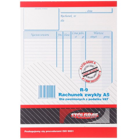 Druk samokopiujący rachunek zwykły A5 A5 100k. Stolgraf (R9) Stolgraf