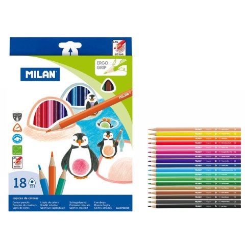 Kredki ołówkowe 18 kol. Milan (722318) Milan