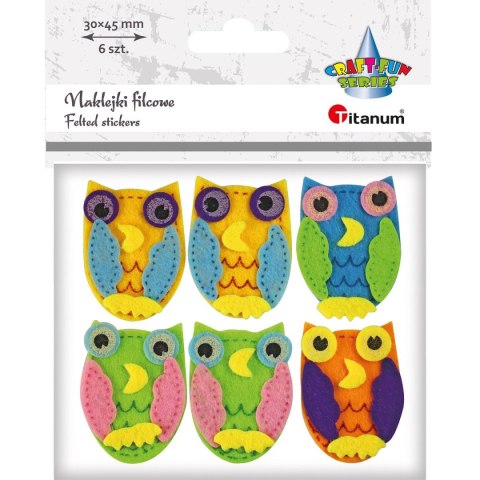 Naklejka (nalepka) Craft-Fun Series filcowe sowy Titanum (7508) Titanum