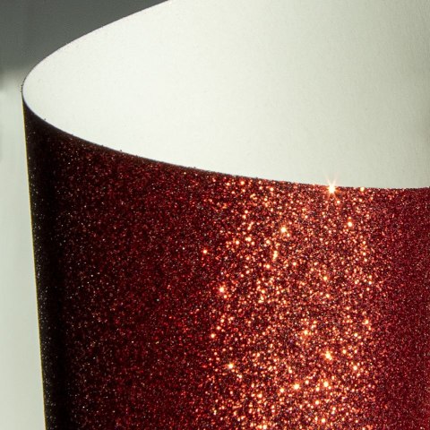 Papier ozdobny (wizytówkowy) brokatowy A4 czerwony 210g Galeria Papieru (208113) Galeria Papieru