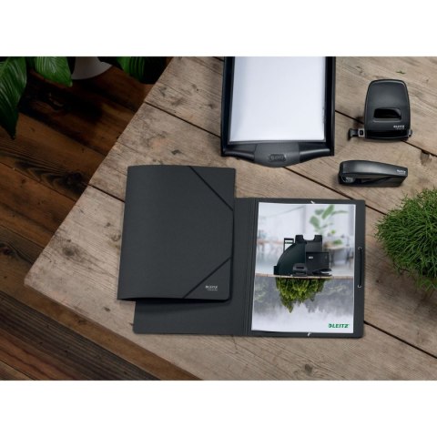 Teczka kartonowa na gumkę recycle A4 czarna 430g Leitz (39080095) Leitz