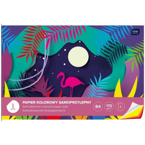 Zeszyt papierów kolorowych samoprzylepny B4 170g 8k [mm:] 250x350 Interdruk (ZEPKB4SP) Interdruk