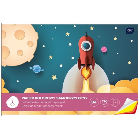 Zeszyt papierów kolorowych samoprzylepny B4 170g 8k [mm:] 250x350 Interdruk (ZEPKB4SP) Interdruk