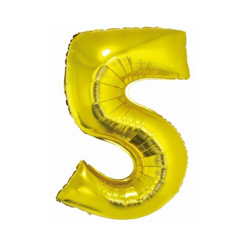 Balon foliowy Smart cyfra 5 złota 76cm Godan (CH-SZL5) Godan