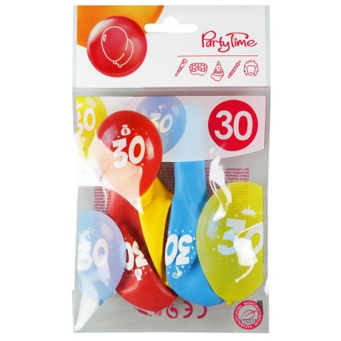 Balon gumowy z nadrukiem cyferki - 30 (3 szt.) mix 280mm Arpex (KB2006-30-9944) Arpex