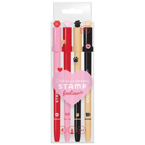 Cienkopis z pieczątką 2w1 wkład niebieski 2kol. Interdruk (ICIENPIE) Interdruk