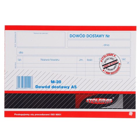 Druk samokopiujący A5 100k. Stolgraf (M20) Stolgraf