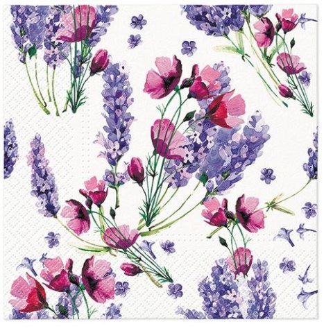 Serwetki Lunch Lavender mix nadruk bibuła [mm:] 330x330 Paw (SDL137000) Paw