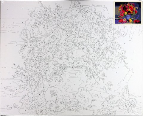 Zestaw kreatywny Malowanie po numerach 40x50cm Bukiet Flamingo Line (FSY190) Flamingo Line