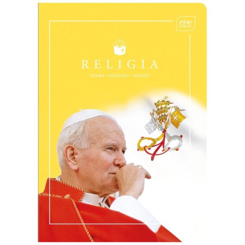 Zeszyt tematyczny Jan Paweł II/Franciszek RELIGIA A5 60k. 70g krata Interdruk (ZE60RELMIX) Interdruk