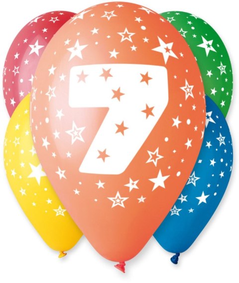 Balon gumowy Z NADRUKIEM 5 szt mix Godan (GS110/7) Godan