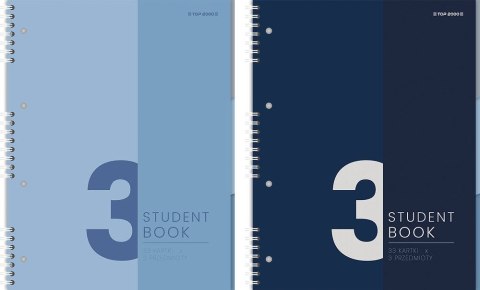 Kołozeszyt (kołonotatnik) STUDENTBOOK 3 przedmioty A5 100k. 70g krata Top 2000 (400179522) Top 2000