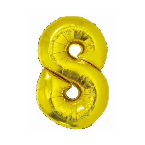 Balon foliowy Smart cyfra 8 złota 76cm Godan (CH-SZL8) Godan