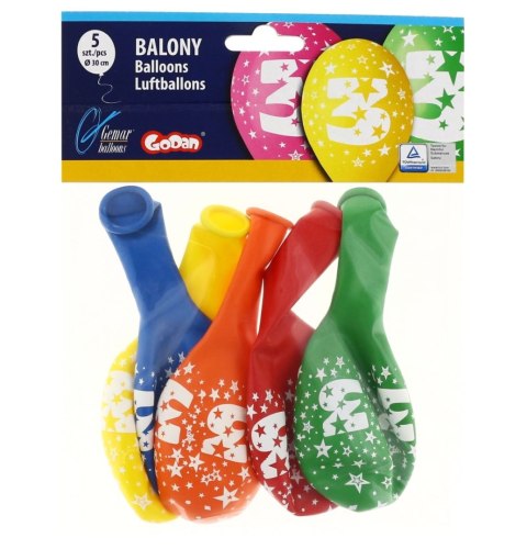 Balon gumowy Z NADRUKIEM 5 szt mix Godan (GS110/3) Godan