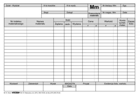 Druk samokopiujący A5 100k. Stolgraf (M15) Stolgraf