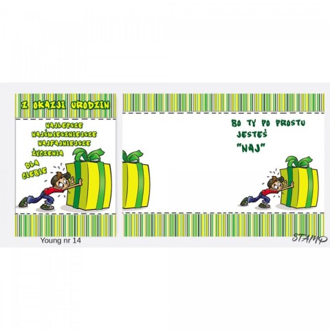 Kartka składana B6 Young Urodzinowy dla chłopaka Ev-corp (STKY-014) Ev-corp