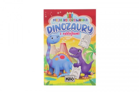Książeczka edukacyjna Moja kolorowanka z naklejkami. Dinozaury Niko Niko