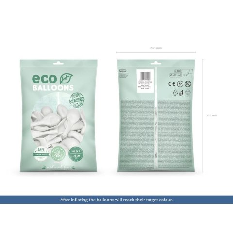 Balon gumowy Pastel Eco Balloons biały 260mm Partydeco (ECO26P-008) Partydeco