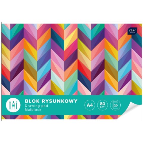 Blok rysunkowy A4 biały 80g 20k [mm:] 210x297 Interdruk (BLR) Interdruk